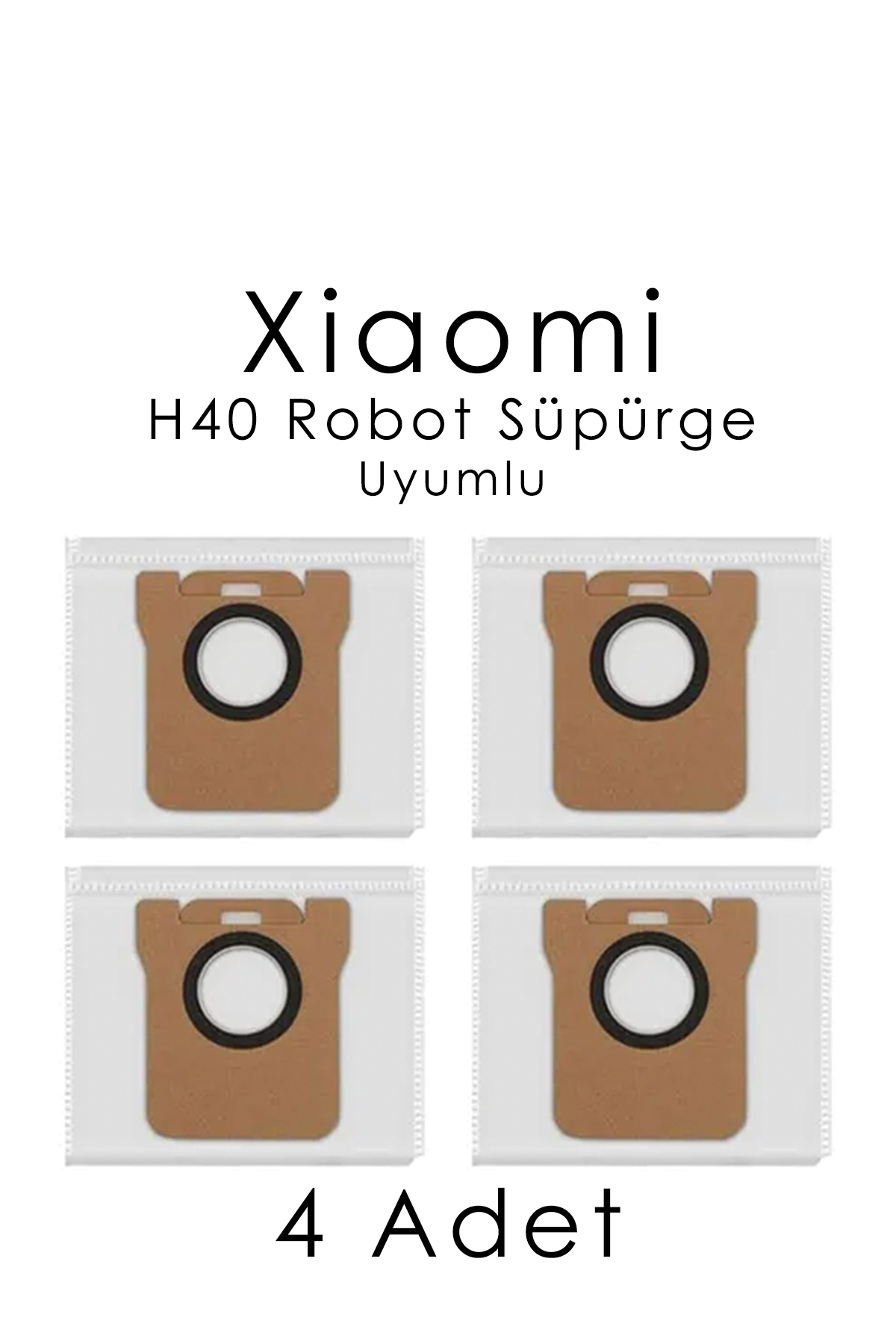 Xiaomi H40 uyumlu robot süpürge toz torbası — 4'lü